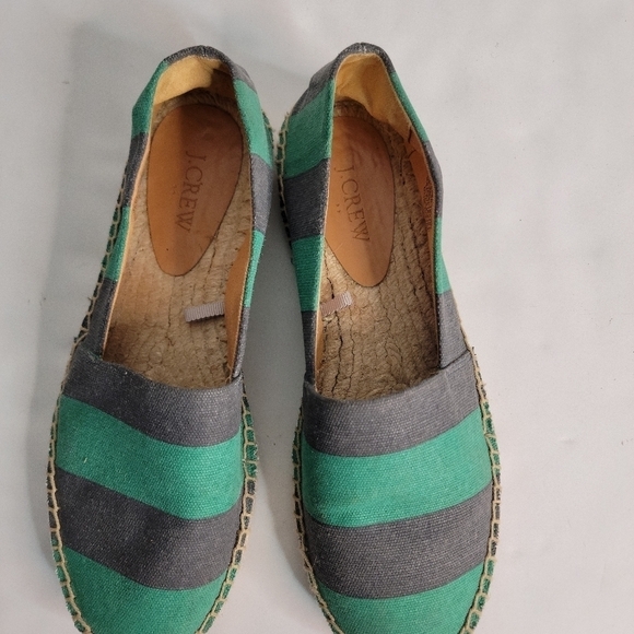 J Crew Striped Canvas Espadrilles Sz 8 Loafers - Picture 2 of 6